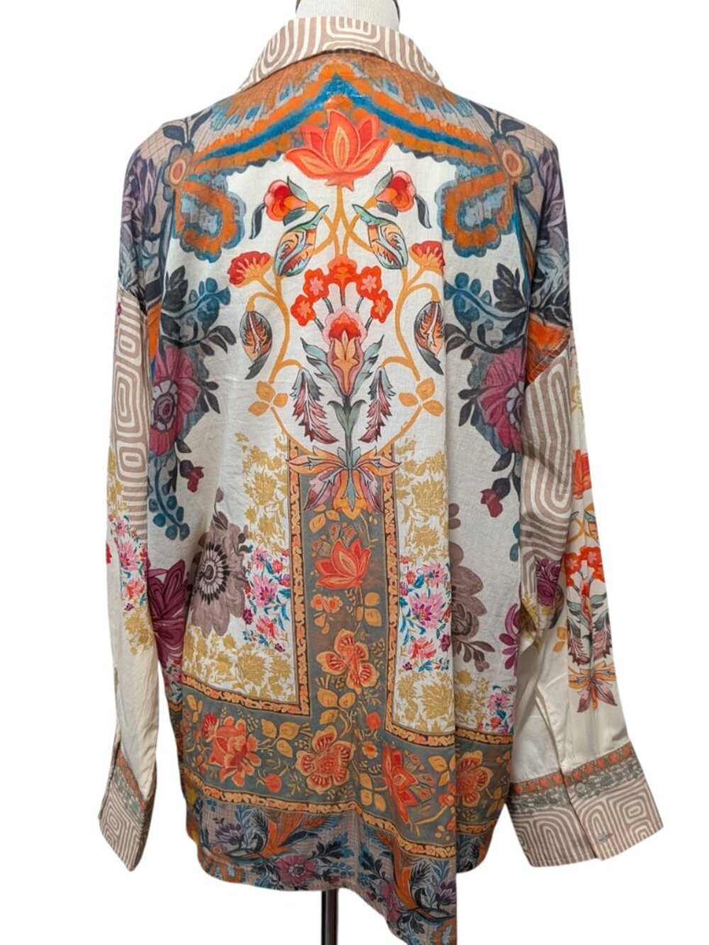 Natural Life Womens NWT Size L Barcelona Floral 100% Cotton Button Up Blouse Top - Picture 3 of 9